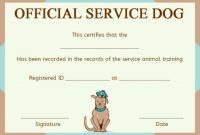 Service Dog Certificate Template : 10+ Word Templates (For regarding Service Dog Certificate Template