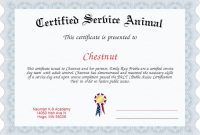 Service Dog Certificate Template (4 In 2020 | Certificate in Service Dog Certificate Template
