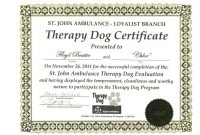 Service Dog Certificate Template (4 In 2020 | Certificate with regard to Service Dog Certificate Template