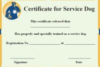 Service Dog Certificate Templates Free | Certificate for Service Dog Certificate Template