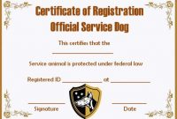 Service Dog Papers Template | Service Dogs, Certificate inside Service Dog Certificate Template