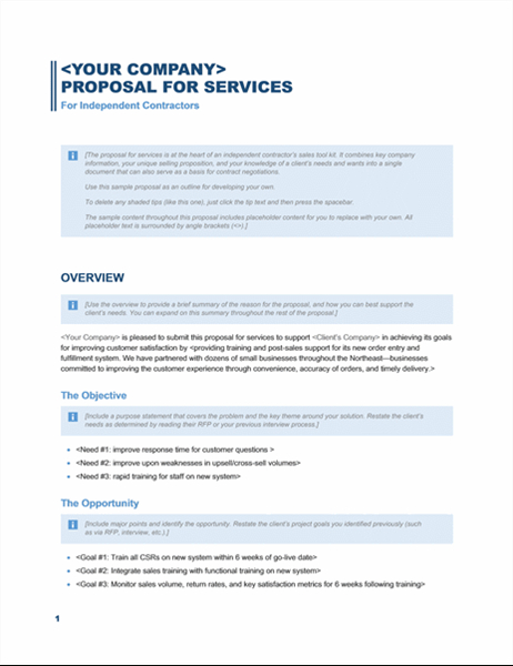 Services Proposal (Business Blue Design) within Simple Business Proposal Template Word