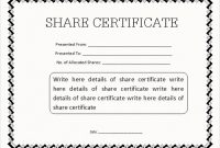 Share Certificate Template Pdf (8) – Templates Example pertaining to Template Of Share Certificate