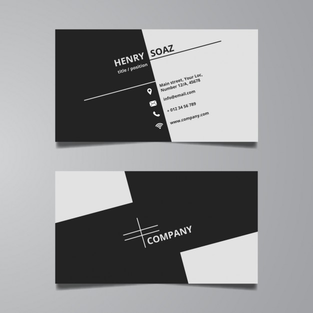 Simple Black And White Business Card Template | Free Vector for Black And White Business Cards Templates Free