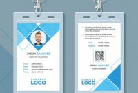 Simple Blue Geometric Id Card Design Template | Id Card inside Photographer Id Card Template