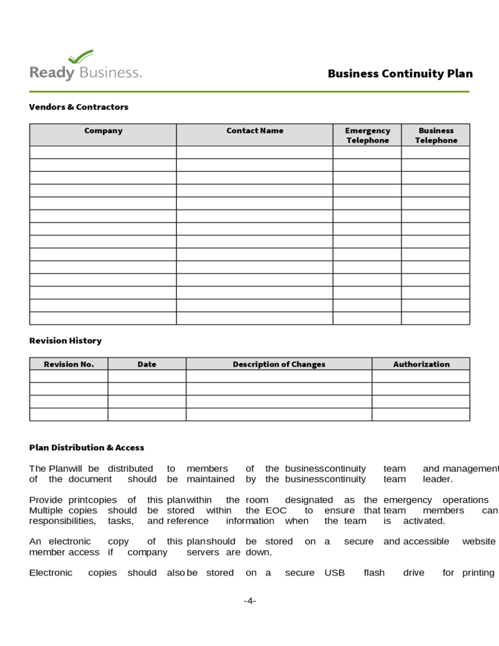 Simple Business Continuity Plan Template Free Download with Simple Business Continuity Plan Template