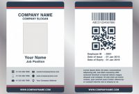 Simple Landscape Employee Id Card Template Vector | Premium inside Work Id Card Template