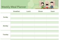 Simple Meal Planner pertaining to Blank Meal Plan Template