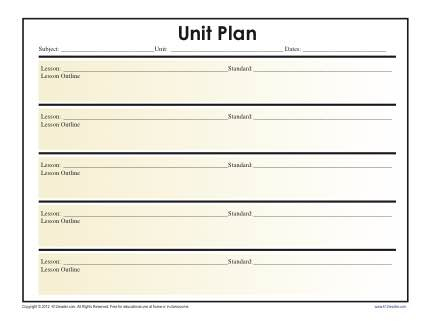 Simple Unit Lesson Plan Template - Reading Worksheets throughout Blank Unit Lesson Plan Template
