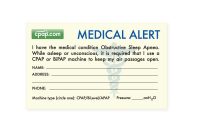 Sleep Apnea Medical Alert Wallet Card | Sleep Apnea, Medical inside Medical Alert Wallet Card Template
