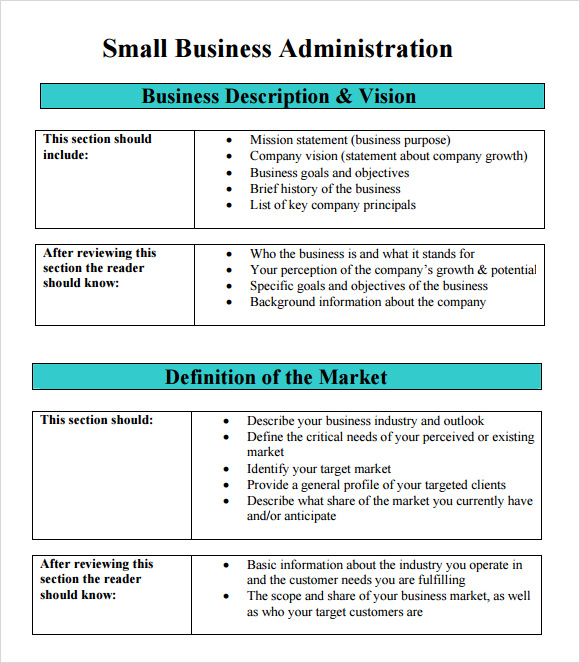 Small Business Administration Business Planning regarding Small Business Administration Business Plan Template