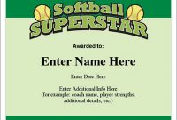 Softball Superstar Certificate – Award Template | Fastpitch intended for Softball Certificate Templates Free
