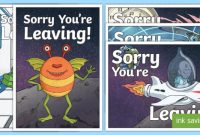 Sorry You're Leaving! Greetings Cards (Teacher Made) with Sorry You Re Leaving Card Template