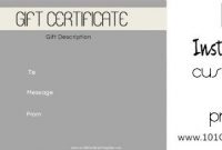 Spa Gift Certificates – 101 Gift Certificate Templates inside Massage Gift Certificate Template Free Printable