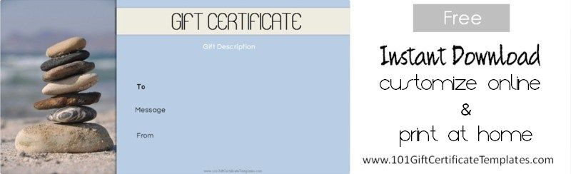 Spa Gift Certificates - 101 Gift Certificate Templates | Spa for Massage Gift Certificate Template Free Printable