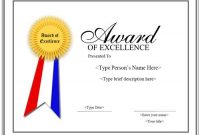 Special Certificate – Award For Excellence With Ribbon with regard to Award Of Excellence Certificate Template