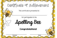 Spelling Bee Award Certificate Template (3 | Spelling Bee for Spelling Bee Award Certificate Template