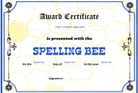 Spelling Bee Certificate Templates For Word | Word & Excel inside Spelling Bee Award Certificate Template