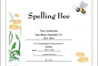 Spelling Bee Printable Certificate regarding Spelling Bee Award Certificate Template