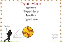 Sports Certificates – Softball Certificate with Softball Certificate Templates