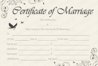 Spring Blossoms Marriage Certificate Template – For Word throughout Certificate Of Marriage Template
