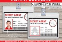 Spy Birthday Party Badge – Secret Agent Badge – Printable Id regarding Spy Id Card Template