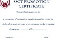 Ssgt Promotion Certificate Template | Certificate Templates inside Officer Promotion Certificate Template