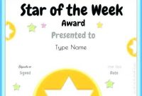 Star Award Certificate Template (1 for Star Award Certificate Template