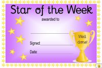 Star Of The Week Award Certificate Template – Violet intended for Star Of The Week Certificate Template