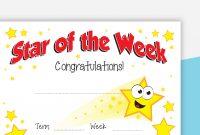 Star Of The Week Certificate with Star Of The Week Certificate Template