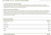 Startup Expenses within Business Costing Template