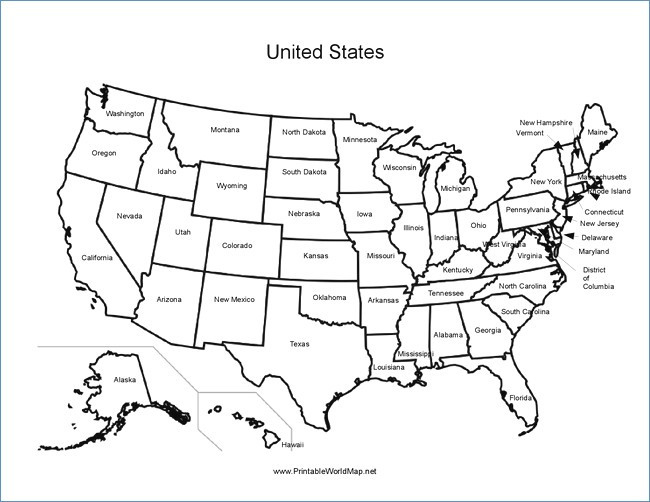 States Map Blank – Printable Map Collection for Blanks Usa Templates ...