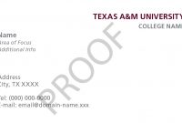 Stationery Templates | University Brand Guide | Texas A&m within Student Business Card Template