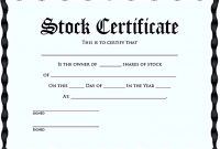 Stock Certificate Template Free In Word And Pdf inside Blank Share Certificate Template Free
