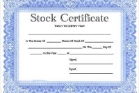 Stock Certificate Template Free In Word And Pdf pertaining to Stock Certificate Template Word