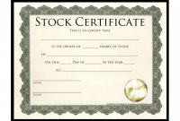 Stock Certificate Template Word ~ Addictionary throughout Stock Certificate Template Word