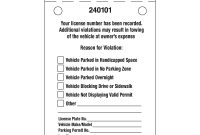Stock Parking Tickets intended for Blank Parking Ticket Template