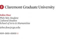 Student Business Cards – Claremont Graduate University regarding Graduate Student Business Cards Template
