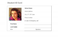 Student Identification Card pertaining to High School Id Card Template