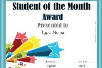 Student Of The Month | Student Of The Month, Star Of The for Free Printable Student Of The Month Certificate Templates