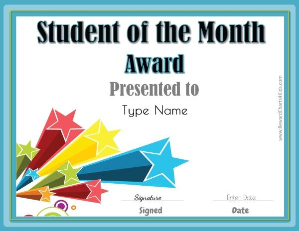 Student Of The Month | Student Of The Month, Star Of The for Free Printable Student Of The Month Certificate Templates