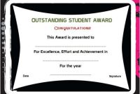 Student Of The Year Award Certificate Templates: 20+ Free To inside Student Of The Year Award Certificate Templates