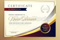 Stylish Certificate Template Design In Golden Theme pertaining to Design A Certificate Template
