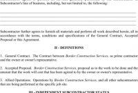 Subcontractor Agreement | Subcontractors, Contract Template within Small Business Subcontracting Plan Template