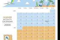 Summer Activity Calendar for Blank Activity Calendar Template