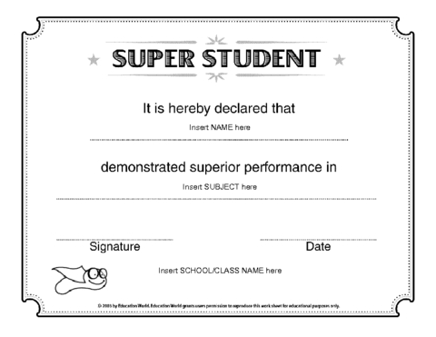 Super Student Certificate Template | Student Certificates intended for Free Student Certificate Templates