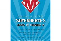 Superhero Birthday Invitation (5X7) regarding Superhero Birthday Card Template