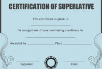 Superlative Certificate Template Words | Certificate pertaining to Superlative Certificate Template