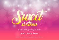 Sweet 16 Illustration Birthday Invitation Template in Sweet 16 Banner Template