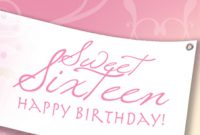 Sweet Sixteen Birthday Celebration Banners in Sweet 16 Banner Template